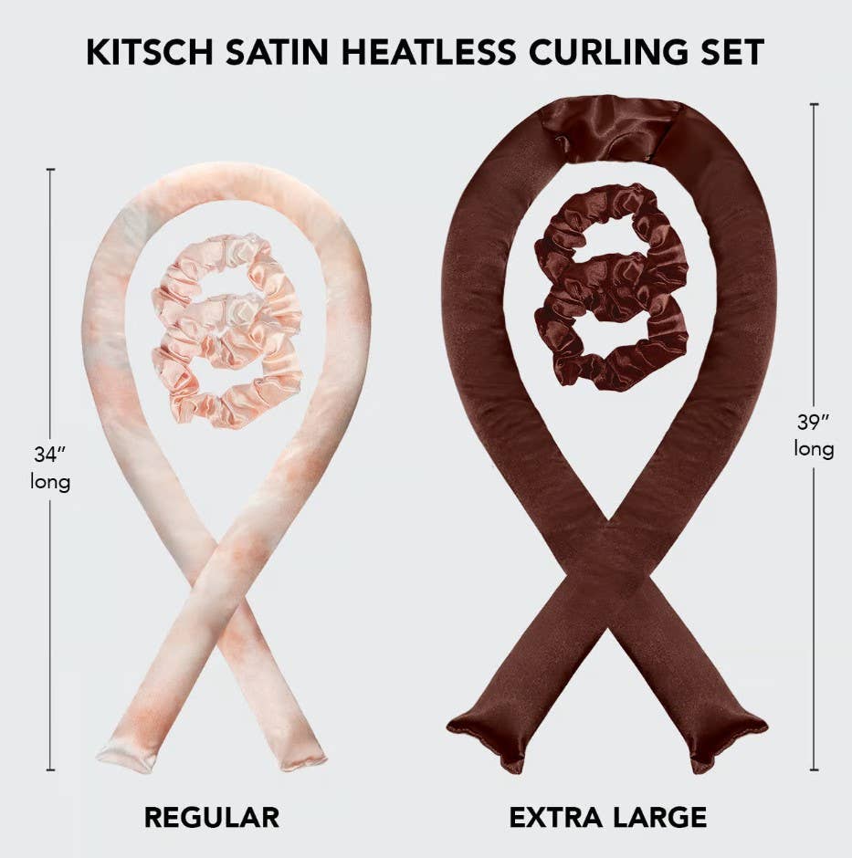 XL Satin Heatless Curling Set - Chocolate Brown