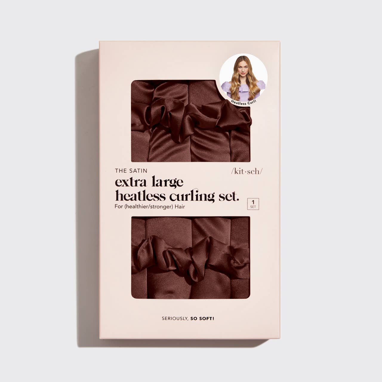 XL Satin Heatless Curling Set - Chocolate Brown